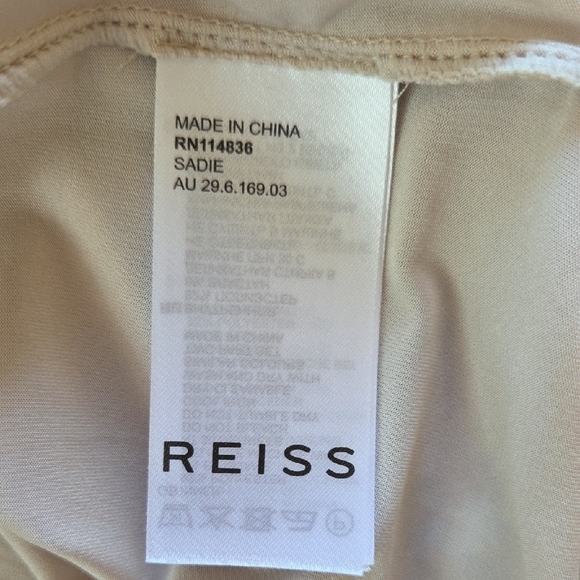 Reiss Cream 'Sadie' Floral Print Semi-Sheer Mini Dress - Size 10 - Picture 9 of 10